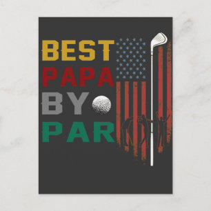 beste Papa nach Par Golf T - Shirt Postkarte