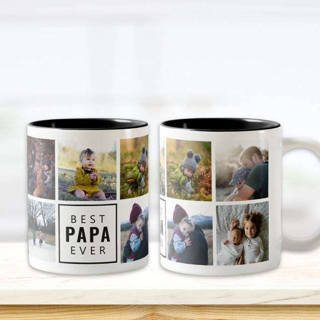 Beste PAPA-Tasse für kundenspezifisches Foto Zweifarbige Tasse (Von Creator hochgeladen)