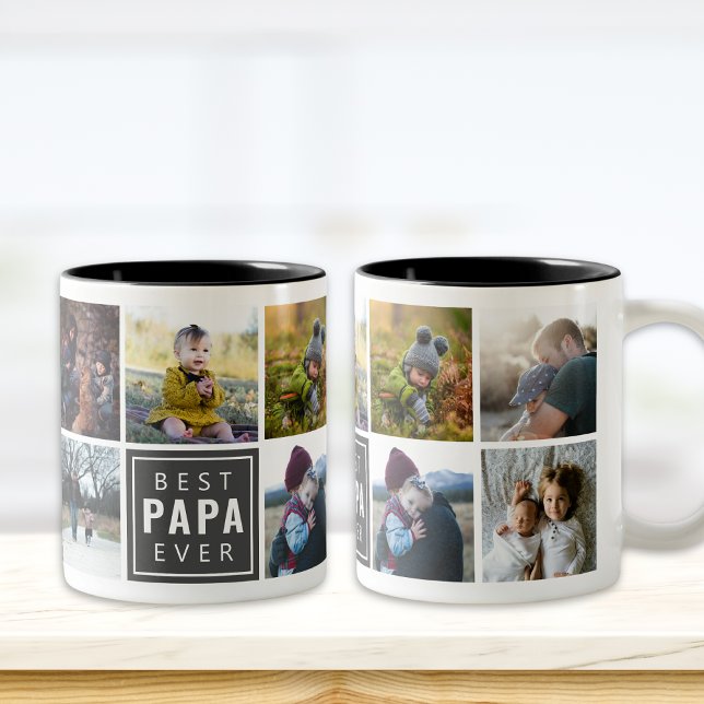Beste PAPA-Tasse für kundenspezifisches Foto Zweifarbige Tasse (Von Creator hochgeladen)