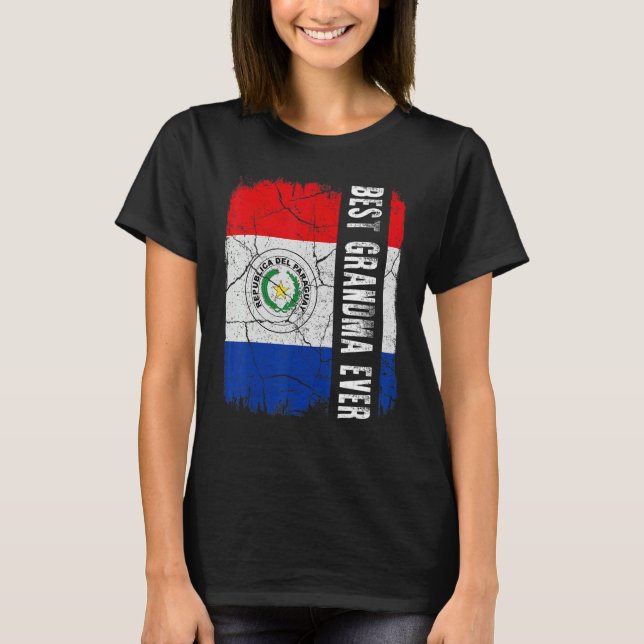 Beste paraguayische Oma je Paraguay Flaggenmutter' T-Shirt (Vorderseite)