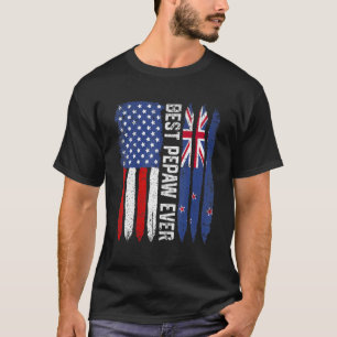 Beste Pepaw-Fahne je Vatertag Neuseeländische Flag T-Shirt