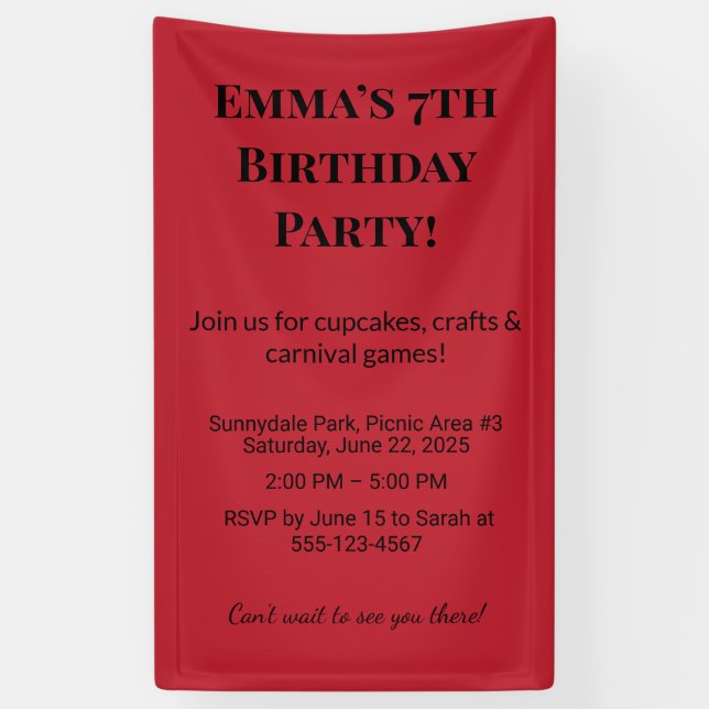 Beste Personalisierte Bezeichnung & Alter | Party  Banner (Vertikal)