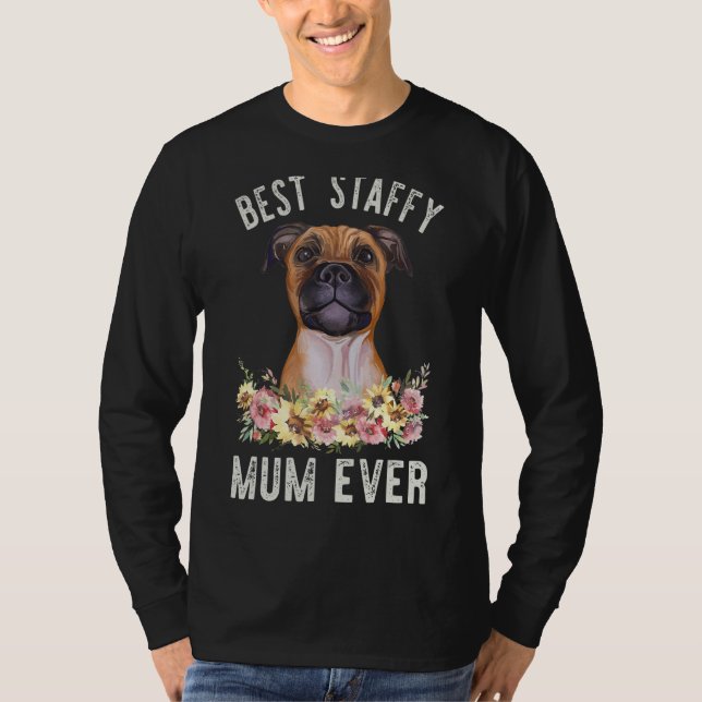 Beste Persönliche Mutter je Staffordshire Bull Ter T-Shirt (Vorderseite)
