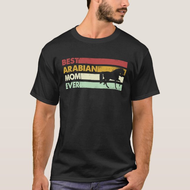 Beste Pferdemutter Aller Zeiten  Mutter Arabisch T-Shirt (Vorderseite)