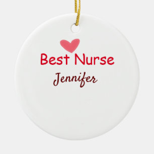 Beste Pflegekraft ever Name Text Krankenhaus mediz Keramik Ornament