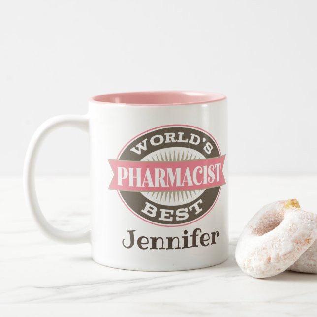 Beste Pharma-Welten Zweifarbige Tasse (Mit Donut)