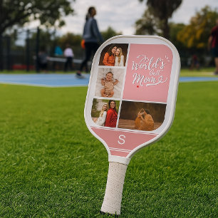 Beste Pickleball-Mama je Personalisiertes 4-Foto-G Pickleball Schläger