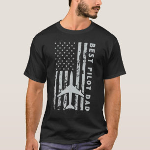 Beste Pilot Vater American Flag Flugzeuge Fliege F T-Shirt