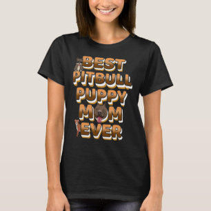 Beste Pitbuler Puppy-Mama je Goldener Text T-Shirt