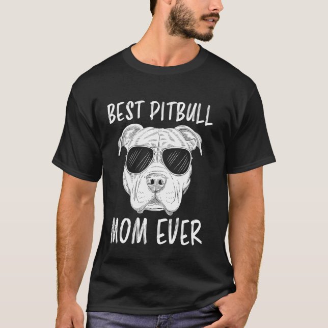 Beste Pitbull-Mutter überhaupt Lustige Pitbull T-Shirt (Vorderseite)