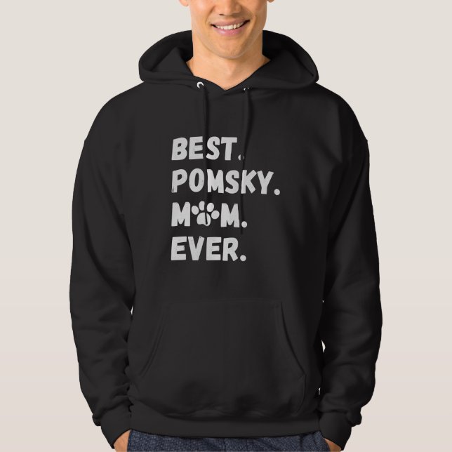 Beste Pomsky Mama je Funny Spitz Husky Dog Hoodie (Vorderseite)
