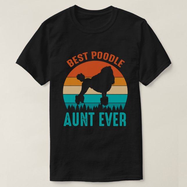 Beste Poodle AUNT je Vintager Vatertag T-Shirt (Design vorne)