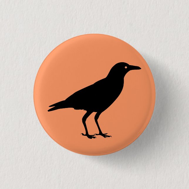Beste Preis-Schwarz-Krähe Halloween Button (Vorderseite)