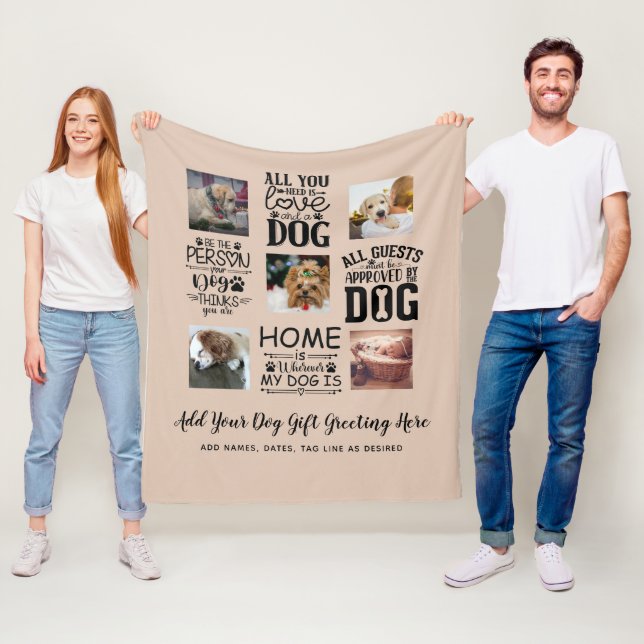 BESTE PREISE! DOG Owner Quotes FOTO COLLAGE Gesche Fleecedecke (Beispiel)
