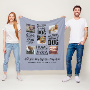 BESTE PREISE! DOG Owner Quotes FOTO COLLAGE Gesche Fleecedecke