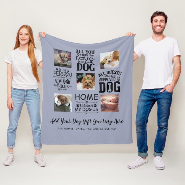 BESTE PREISE! DOG Owner Quotes FOTO COLLAGE Gesche Fleecedecke (Beispiel)