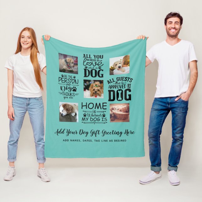 BESTE PREISE! DOG Owner Quotes FOTO COLLAGE Gesche Fleecedecke (Beispiel)
