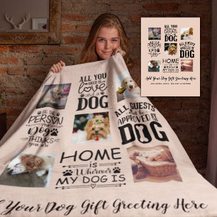BESTE PREISE! DOG Owner Quotes FOTO COLLAGE Gesche Fleecedecke