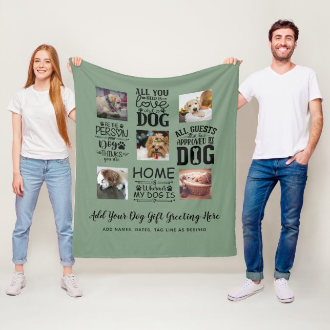 BESTE PREISE! DOG Owner Quotes FOTO COLLAGE Gesche Fleecedecke (Beispiel)