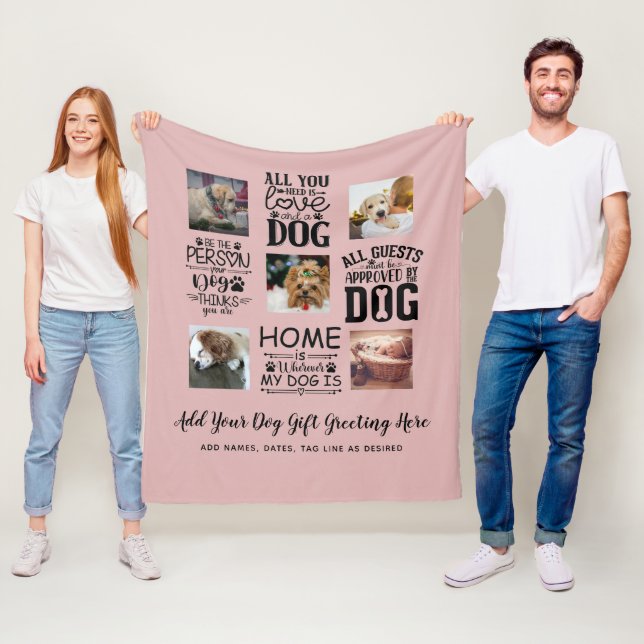 BESTE PREISE! DOG Owner Quotes FOTO COLLAGE Gesche Fleecedecke (Beispiel)