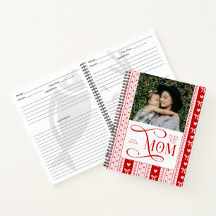 Beste Rezepte Mama Foto Coquette Streifen Muster Notizbuch