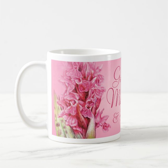 Beste Rosa-Orchideen-Tasse Kaffeetasse (Links)