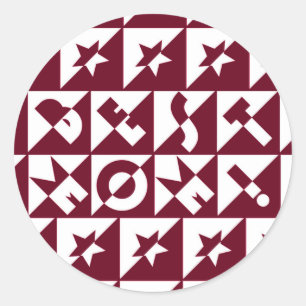 Beste Rot-Weiß-Mama mit Sternen Runder Aufkleber