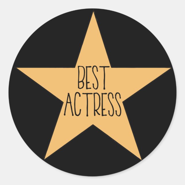 "Beste Schauspielerin" Runder Aufkleber (Vorderseite)