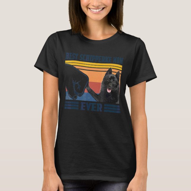 Beste Schipperke Mama je Hunde Mama Mütter T-Shirt (Vorderseite)