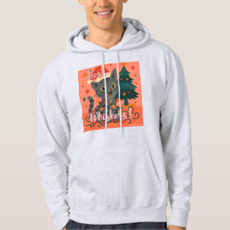Beste Schnurrhaare! Lustiger Weihnachtsmann-Kater Hoodie