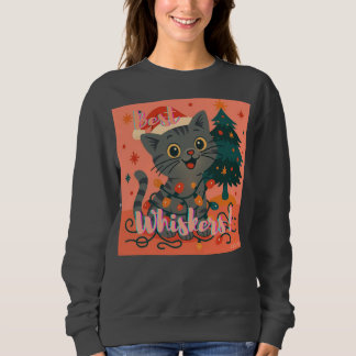 Beste Schnurrhaare! Lustiger Weihnachtsmann-Kater Sweatshirt