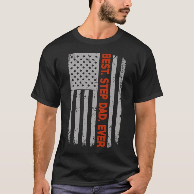 Beste Schritt-Vater überhaupt US-Flagge T-Shirt (Vorderseite)