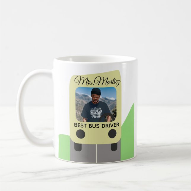 Beste Schulbusfahrer-Fotogeschenke  Kaffeetasse (Links)