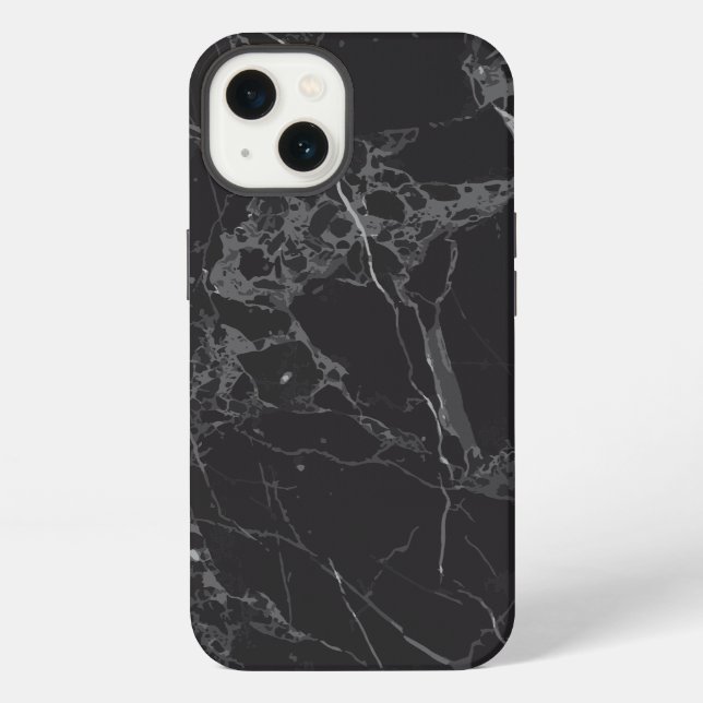 beste schwarze Marmor iPhone Hülle (Rückseite)