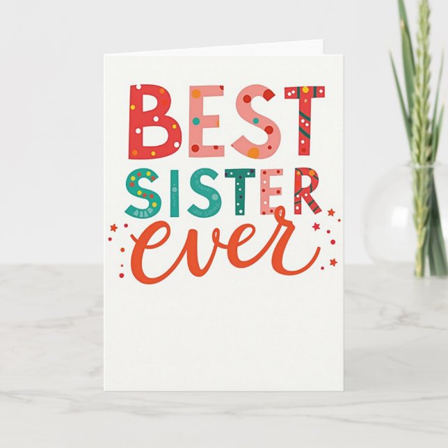 Beste Schwester Aller Karte (Vorderseite)