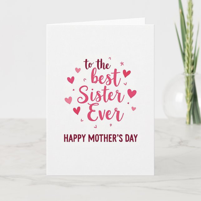 Beste Schwester Aller Muttertagskarte Karte (Vorderseite)