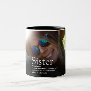 Beste Schwester aller Zeiten Definition Moderne lu Zweifarbige Tasse