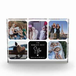 Beste Schwester der modernen Welt Fotocollage Fotoblock
