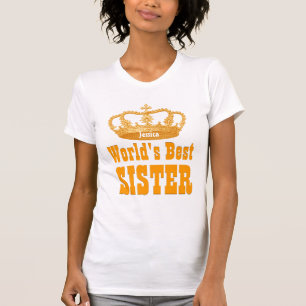 Beste Schwester der Welt Benutzerdefinierter Name T-Shirt