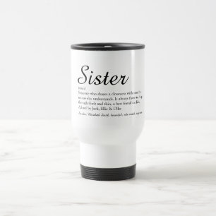 Beste Schwester der Welt Definition Chic Script Reisebecher