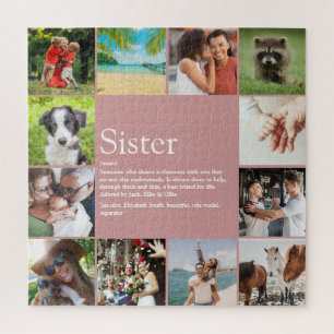 Beste Schwester der Welt Definition Lustig Rosa 12 Puzzle