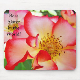 Beste Schwester der Welt! Mauspad Rose Blume