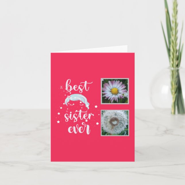 Beste Schwester-Fotovorlage (Vorderseite)