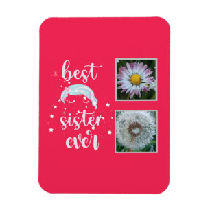 Beste Schwester-Fotovorlage Magnet