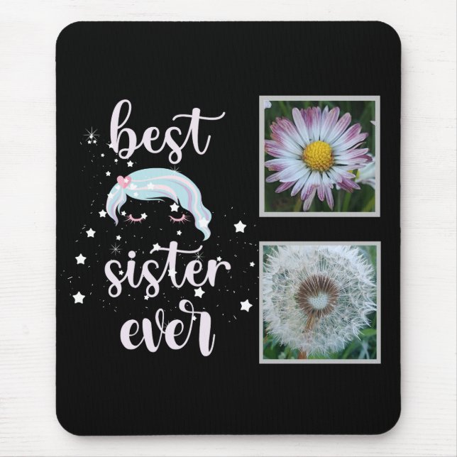 Beste Schwester-Fotovorlage Mousepad (Vorne)