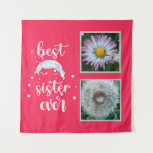 Beste Schwester-Fotovorlage Wandteppich