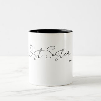 Beste Schwester – Freundschaftstasse Zweifarbige Tasse