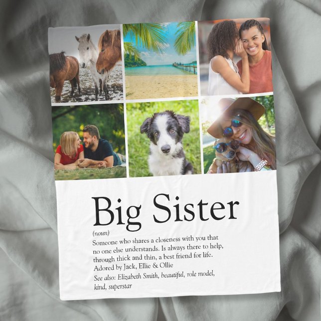Beste Schwester je Definition 6 Foto Moderner Spaß Fleecedecke (Best Sister Ever Definition 6 Photo Modern Fun Fleece Blanket)