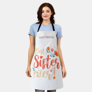 Beste Schwester je Floral Vintag Girls Retro Desig Schürze