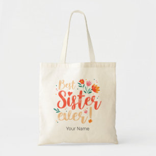 Beste Schwester je Floral Vintag Girls Retro Desig Tragetasche